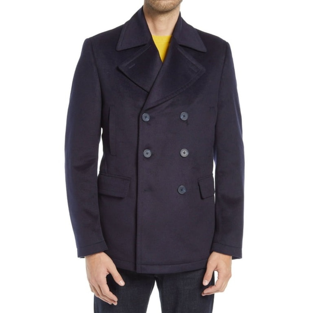 Men’s Nordstrom Double Breasted Peacoat in Navy Blue